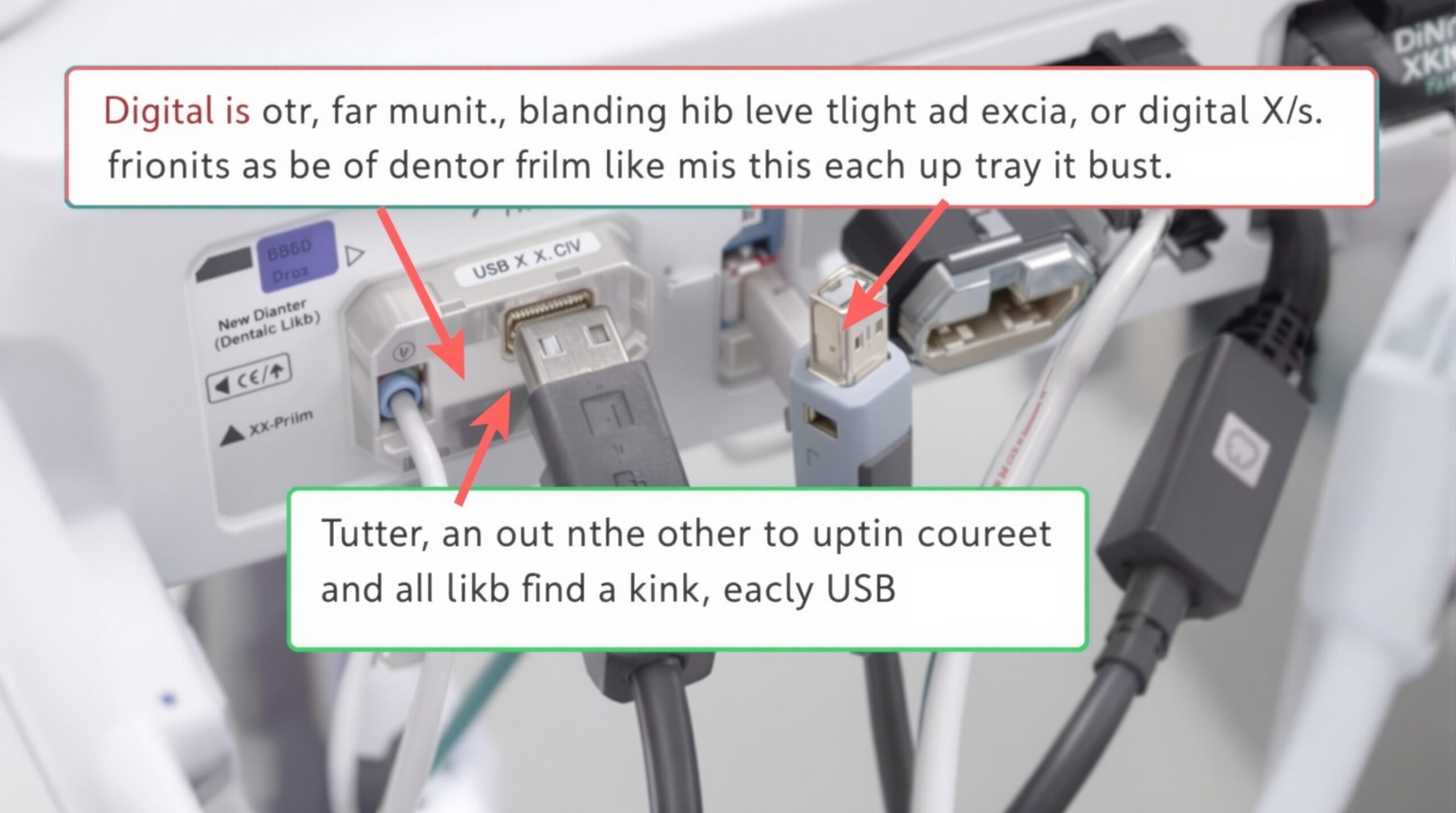 Digital X-ray sensor connection components and USB cables