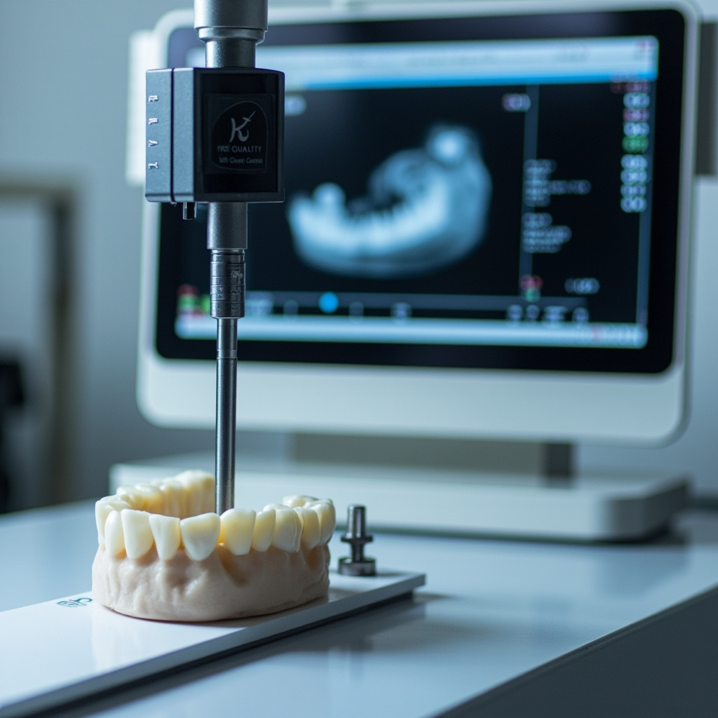 Dental X-ray calibration phantom showing test results