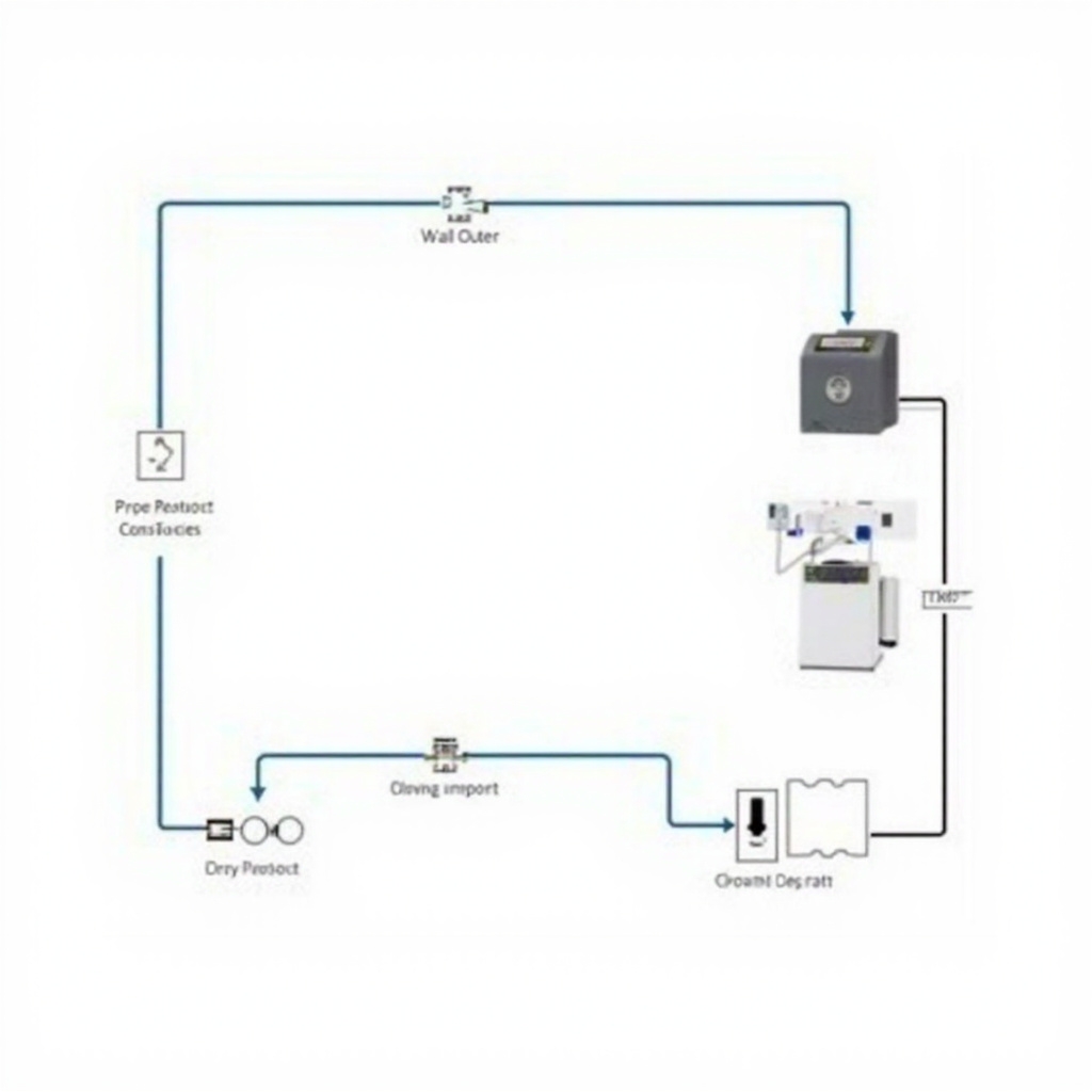 Technical diagram showing UPS electrical connections for dental X-ray equipment installation