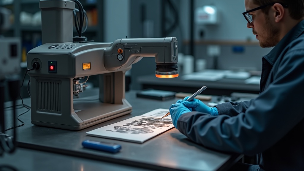 Technician measuring dental X-ray output with a dosimeter and aluminum filters